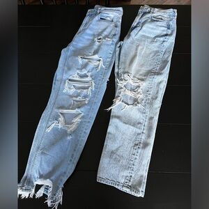 American Eagle Distressed Mom Jeans, 4 Short - set of 2